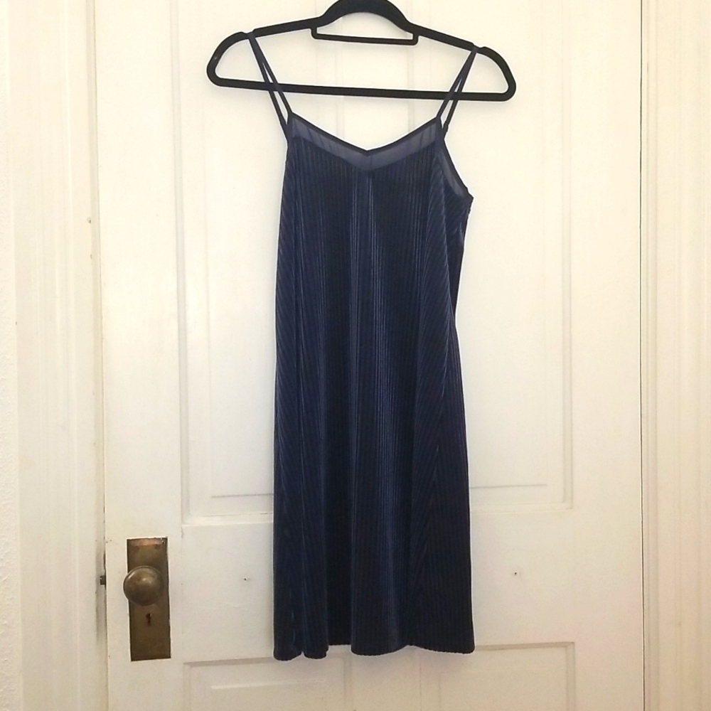 Dark blue velvet dress